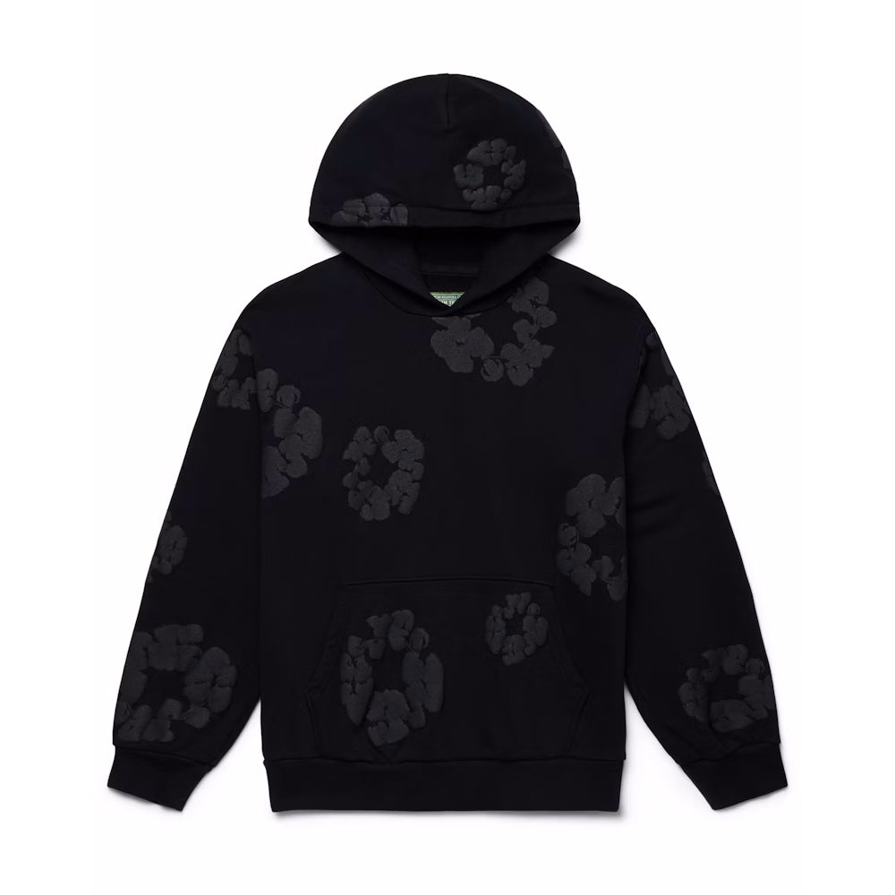 Denim Tears The Cotton Wreath Hoodie Black on Black