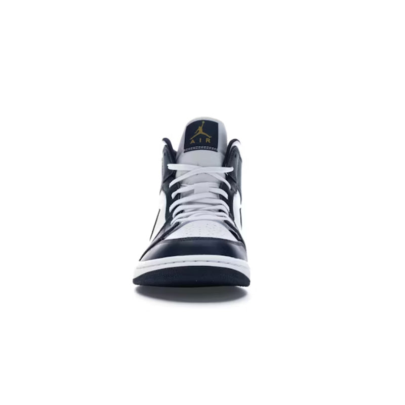 Nike Air Jordan 1 Mid White Metallic Gold Obsidian
