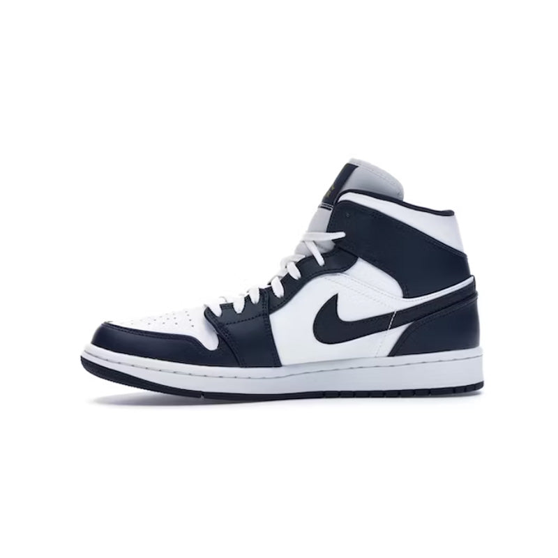 Nike Air Jordan 1 Mid White Metallic Gold Obsidian