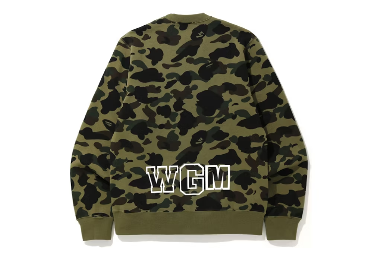 BAPE 1st Camo White Shark Crewneck