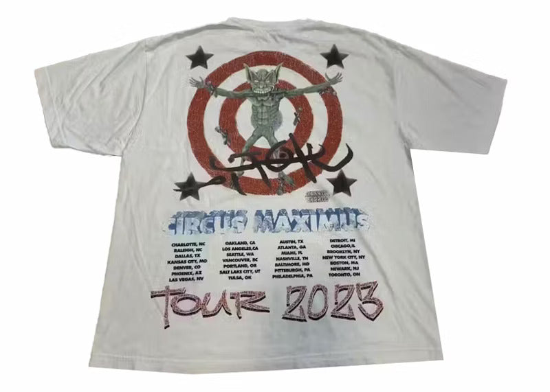 Travis Scott Utopia Circus Maximus 2023 Tour III White T-Shirt