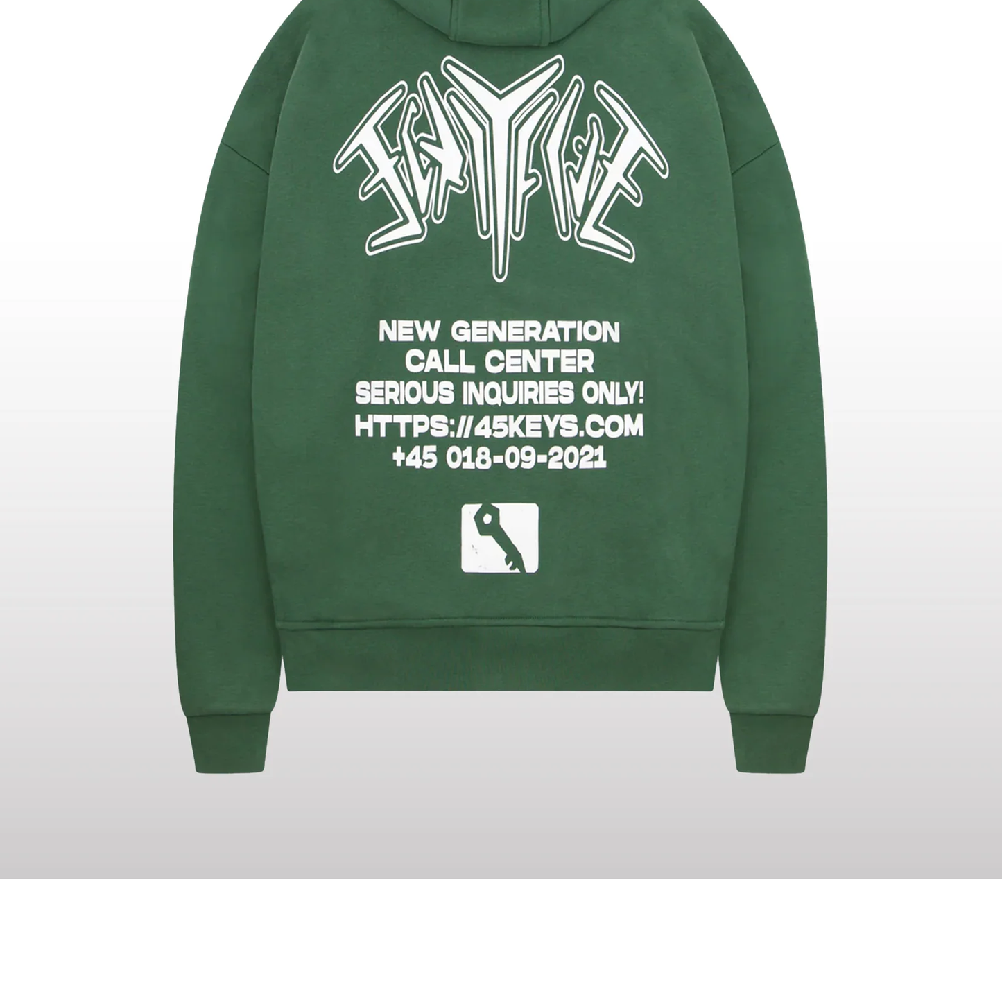 FortyFiveKeys Backprint Zip hoodie Green