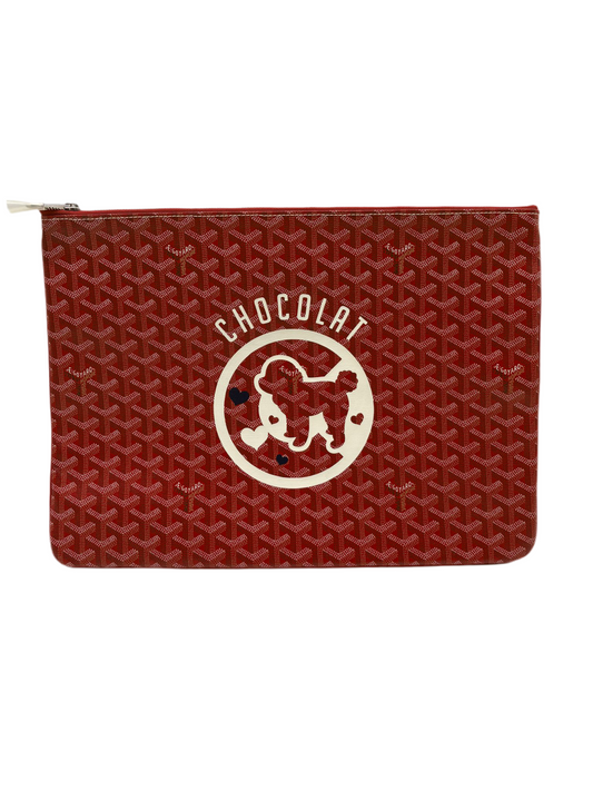 Vintage Goyard Chocolat Clutch Red