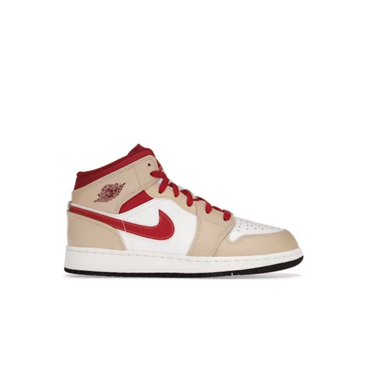 Nike Air Jordan 1 Mid Light Curry Cardinal (GS)