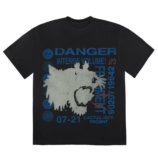 Travis Scott Cactus Jack For Fragment  Danger Tee, Washed Black