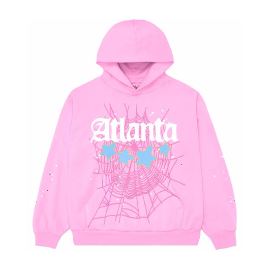 Sp5der Atlanta Hoodie Pink