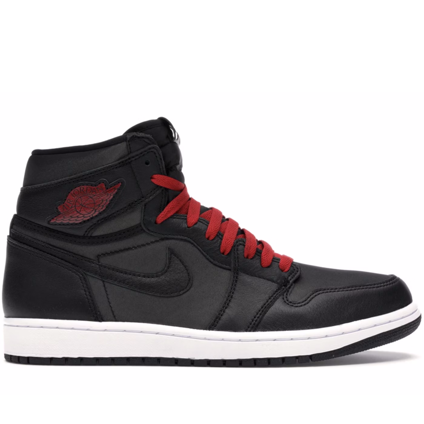 Nike Air Jordan 1 Retro High Black Satin Gym Red