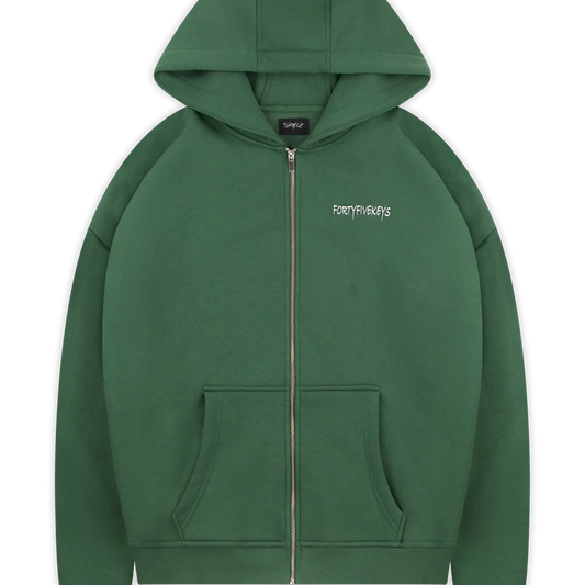 FortyFiveKeys Backprint Zip hoodie Green