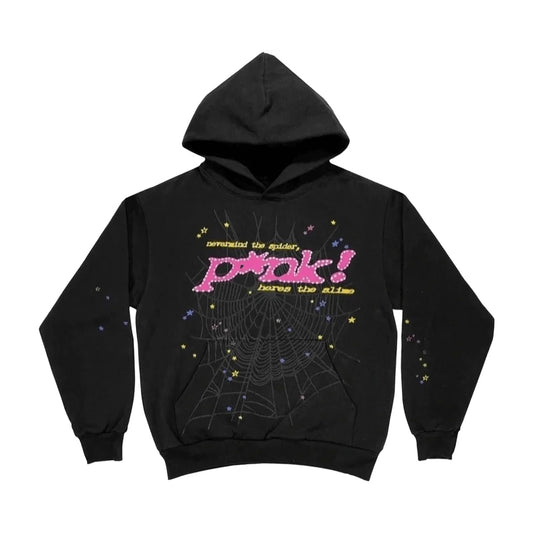 Sp5der P*nk Hoodie Black